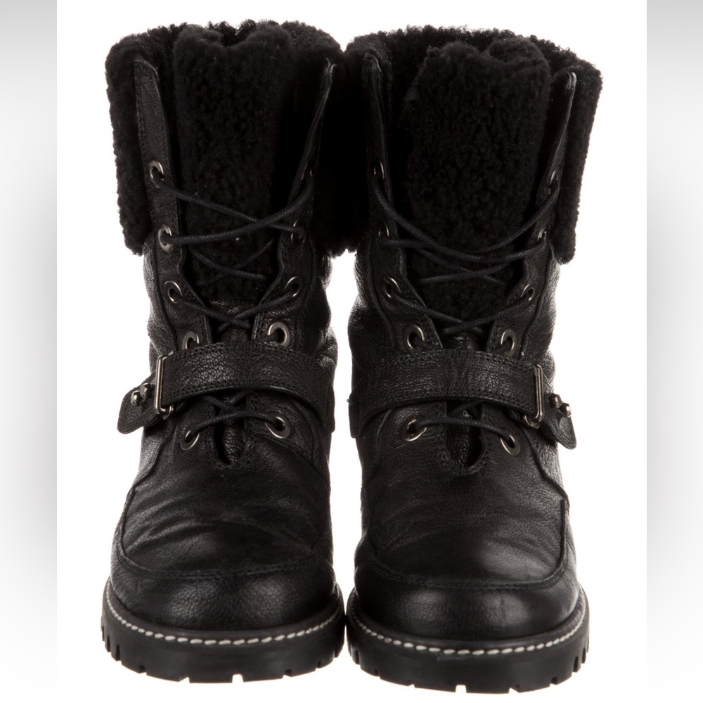 Stuart Weitzman Leather Combat Boots - Picture 3 of 9